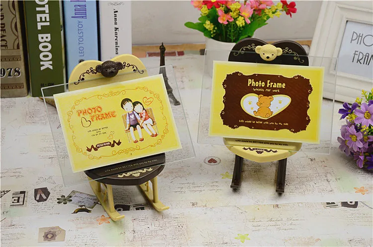 Meilleur Nouvelle Creative mignon romantique De Mariage photo photo cadre lit table Siège cadre décoration de chambre en plastique
