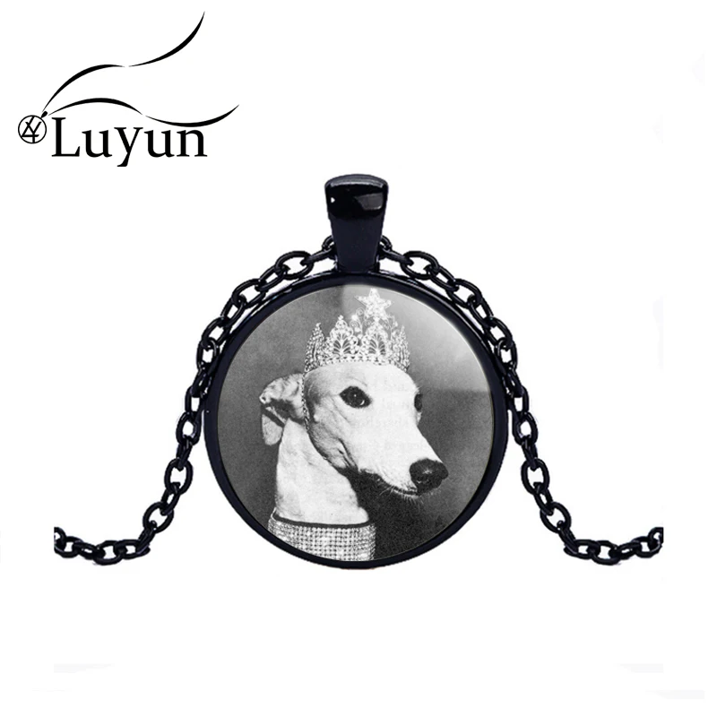 

Luyun Retro Glass Dome Necklace Dog Pattern Pendant Necklace Crystal Long Necklace Can Be Customized