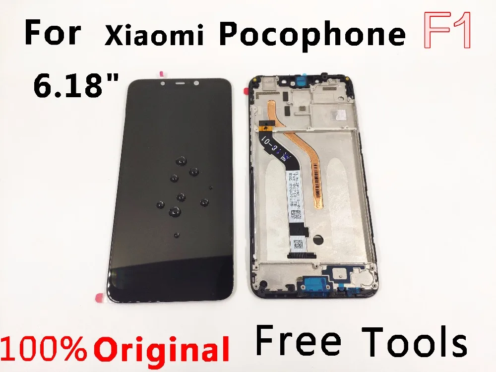 ЖК-дисплей для 6,1" xiaomi pocophone F1 ЖК-дисплей pocohone F1 dispay poco F1 ЖК-дисплей сенсорный экран ЖК+ рамка