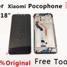 ЖК-дисплей для 6,1" xiaomi pocophone F1 ЖК-дисплей pocohone F1 dispay poco F1 ЖК-дисплей сенсорный экран ЖК+ рамка