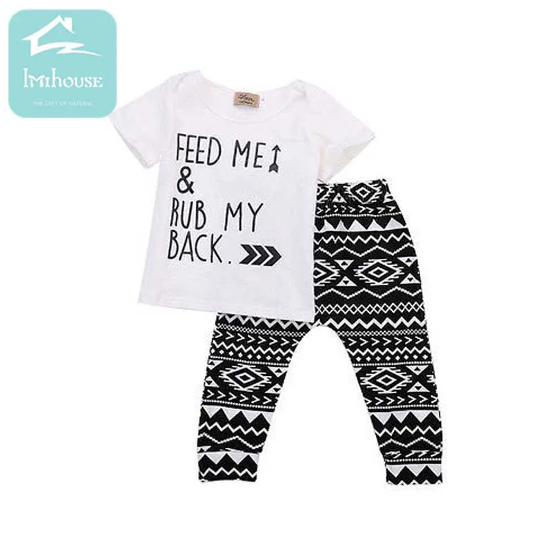 6M 24M Baby Clothing Newborn Baby Girl Clothes Letter Tops Print Pants