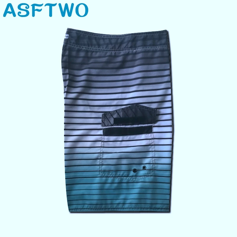ASFTWO سريعة الجافة مجلس السراويل مخطط تصفح السراويل رمادي عارضة شورتات للبحر للرجال
