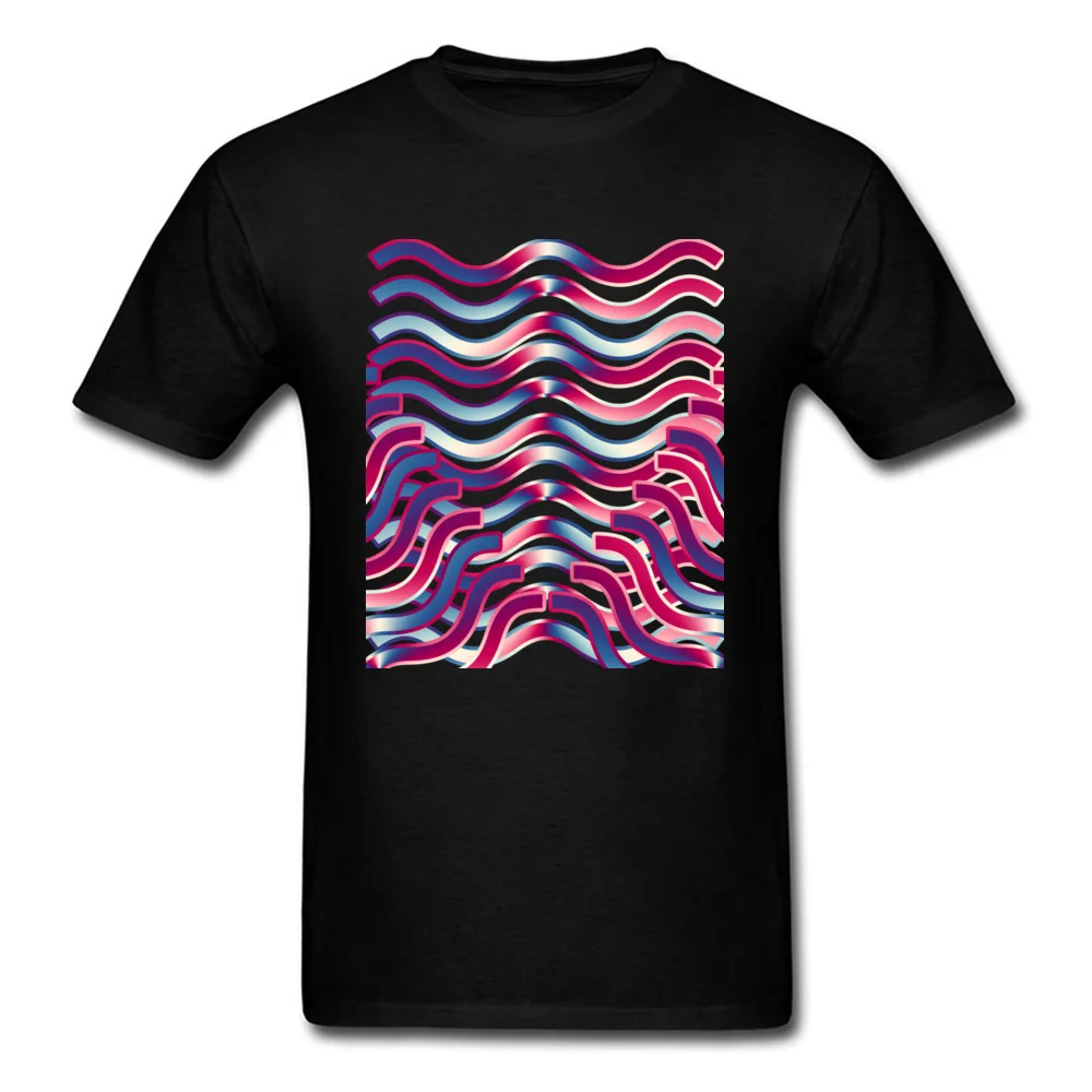 

Lasting Charm Pop Music Men Waves Sports T-shirt Striped Team Sports Tee Shirt