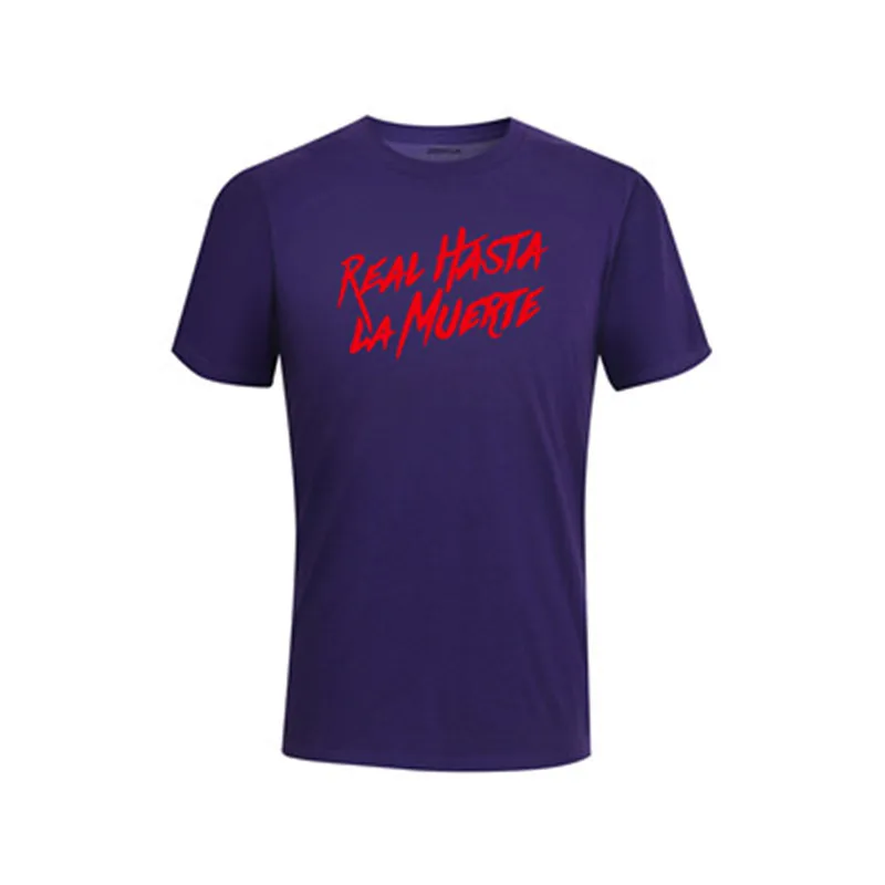Рубашка по мотивам фильма вырез лодочкой для мужчин Графический короткий рукав настоящая Hasta La Muerte футболки - Цвет: purple
