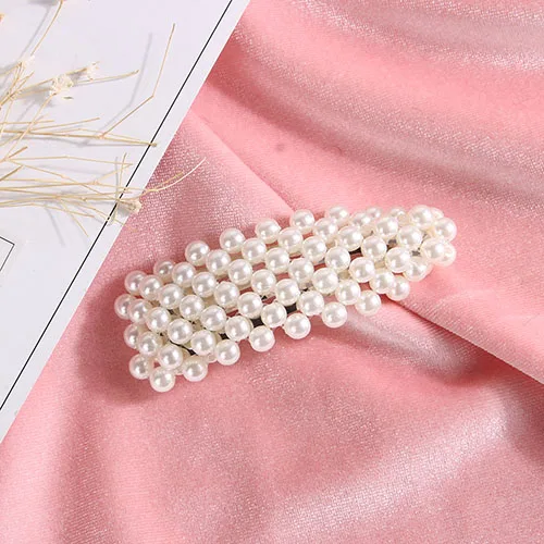 5 PCS / Set Pearl Hair Clip Pin Barrette Headwear Hair Accessories Hair Jewelry Sets Ornament Korea Metal Haripins Women - Цвет: 12 silver one piece