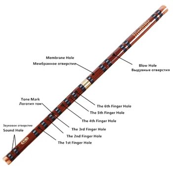 

1pc Bamboo Flute Professional Woodwind Flutes Musical instruments C D E F Key Chinese dizi Transversal Flauta+flannel flute bag