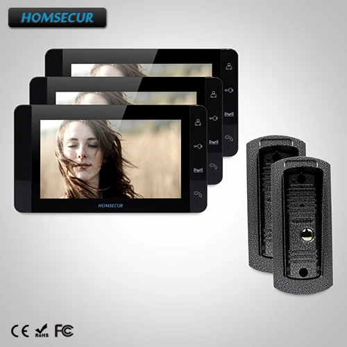 

HOMSECUR 7" Wired Video Door Phone Intercom System with Dual-way Intercom TC041 + TM703-B