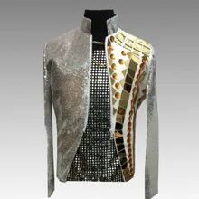 Men's suit singer DJ nightclub guest lens costumes Bar nightclub men's clothing Night show dancers performance clothing