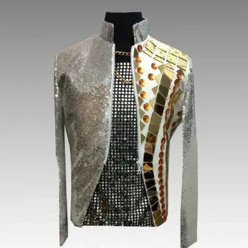 

Men's suit singer DJ nightclub guest lens costumes Bar nightclub men's clothing Night show dancers performance clothing