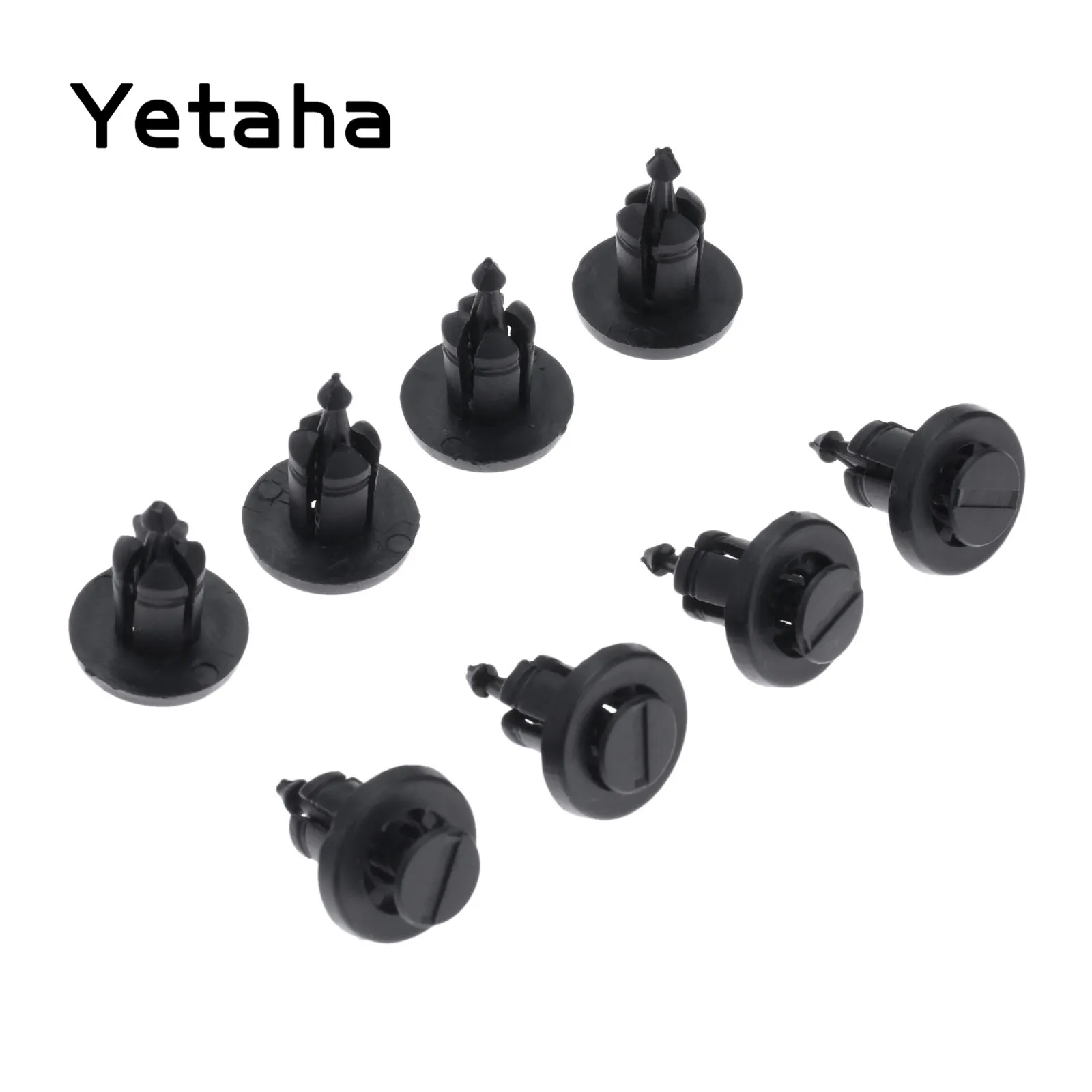 

Yetaha 50Pcs Auto Bumper Fender Rivets Fastener 8mm Hole Plastic Screw Clips Door Trim Panel Retainer Clips For Honda Renault