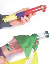 O tubo de cristal com seda/seda sopro tubo de pvc truques mágicos ilusão de palco acessórios adereços truque adereços scarve ligação magica