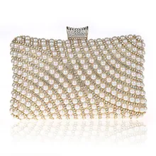 Neue Frauen Abendtaschen Dame Clutch Wunderschöne Strass Perlen Braut Handtasche für Hochzeit