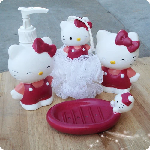 Christmas Gifts Hello Kitty Lovely Bathroom Set With Bath Ball Bath Jar ...