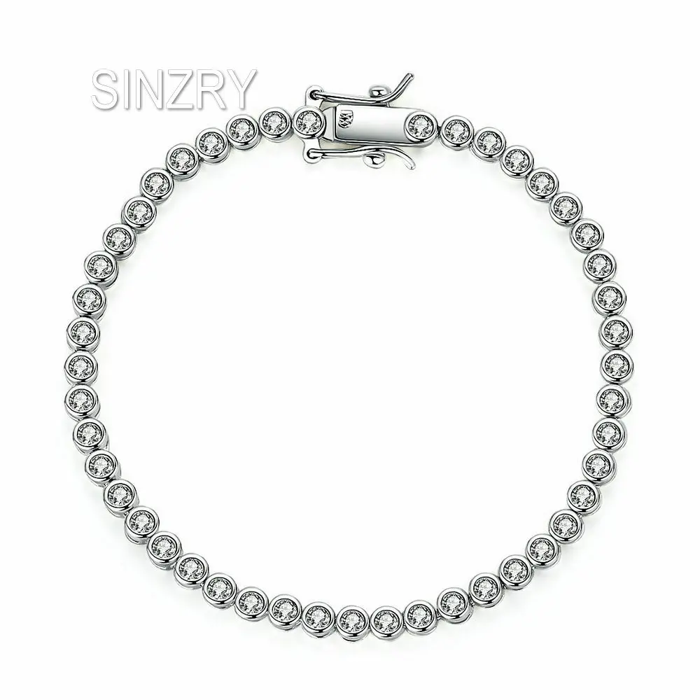 

SINZRY Brand jewelry fashion clear white cubic zircon round charm bracelets trendy elegant creative bracelets for women