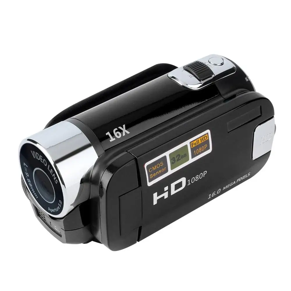 2,7 дюймов цифровая видеокамера HD 720P 16X зум TFT ЖК-экран DV камера COMS видео Запись поддержка TF Горячая Акция - Цвет: Черный