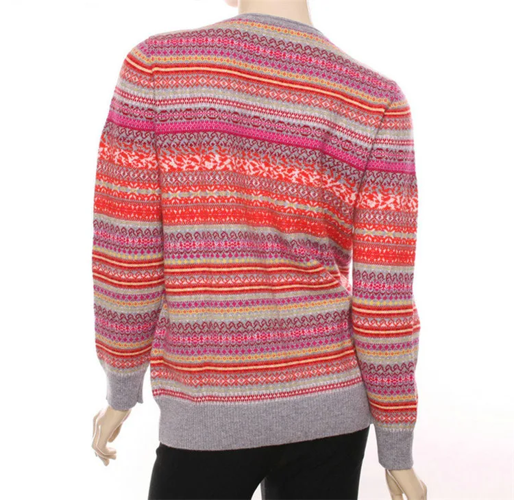 100 Chèvre Cachemire Couleur Orange Tricot Mix Grey Cardigan En Oneck Mix Femmes 3xl 2 Mode Bas De claret Purple Coloré M Épais Arrivée Rayé Nouvelle Chandail tq415IWt