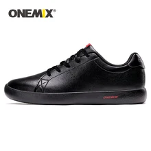 ONEMIX Men Shoes Sneakers 2020 New Casual Soft Leather Skateboarding Shoes Lightweight Jogging Training White Black Tenis Shoes