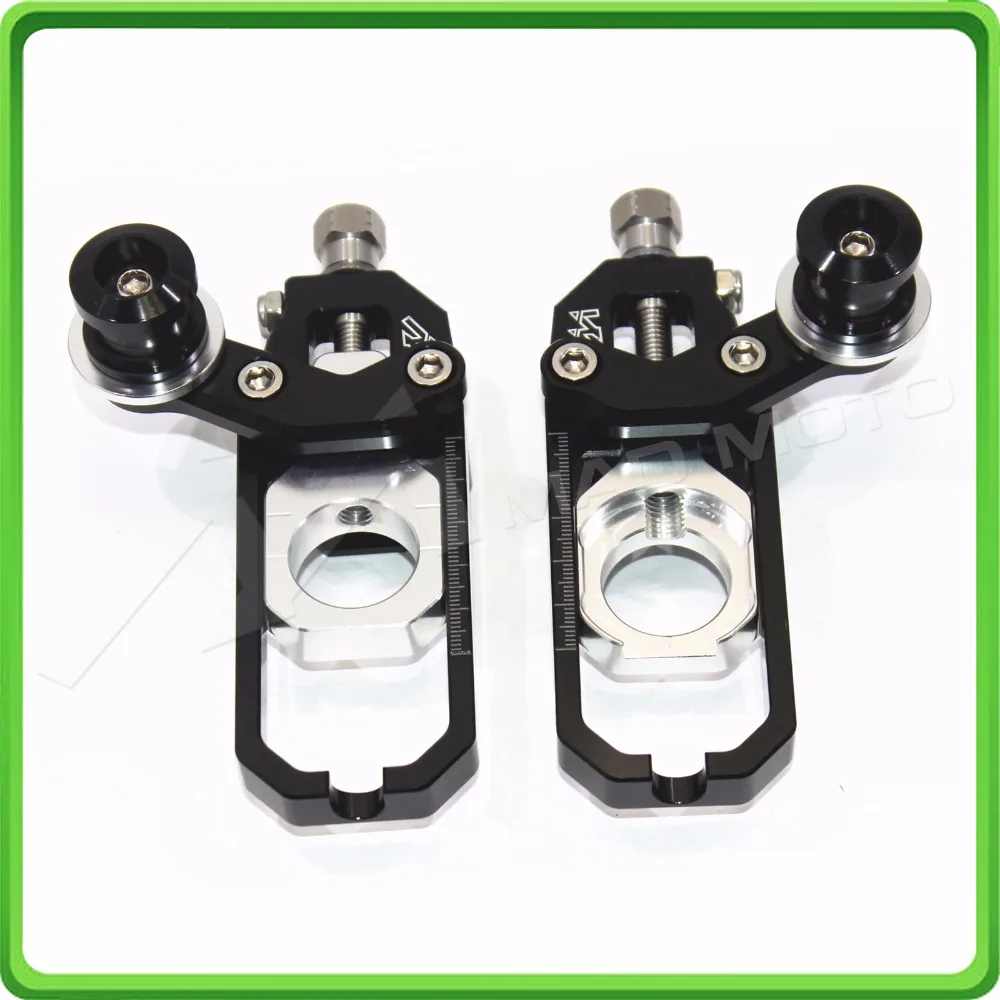 Motorcycle Chain Tensioner Adjuster with spool for KAWASAKI Ninja ZX6R ZX-6R 2005 2006 2007 2008 2009 2010 2011 2012 Black&Silver (7)