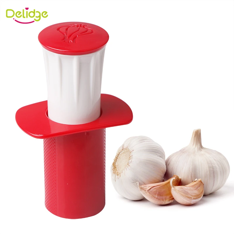 

Delidge 1 pc Multi Functional Garlic Press Plastic +Stainless Steel Garlic Chopper Ginger Mashing Vegetable Garlic Cutter