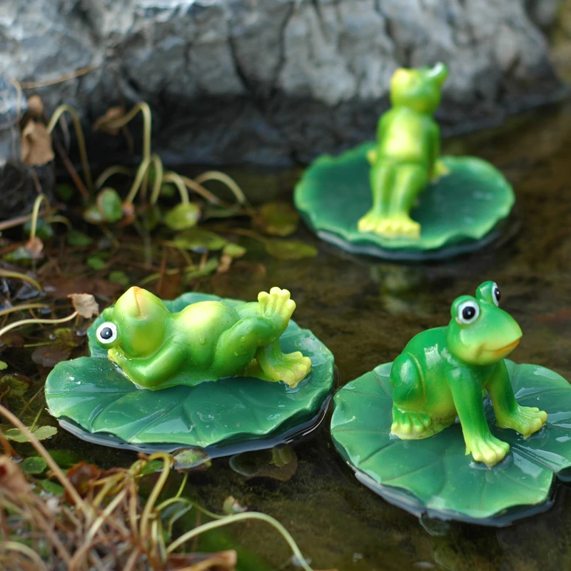 Floating Leaf Frogs, Garden Pond Set Decorations Water Surface