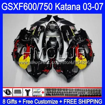 

Bodys For SUZUKI KATANA Yellow red GSXF600 2003 2004 2005 2006 2007 8HM.22 GSX600F GSXF 600 750 GSXF750 03 04 05 06 07 Fairing