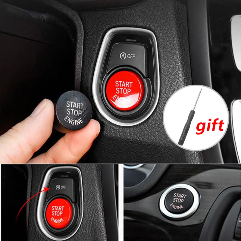 ABS пластик красный двигатель кнопка запуска стоп крышка 3D наклейка для BMW F шасси серии F10 F20 F30 стайлинга автомобилей