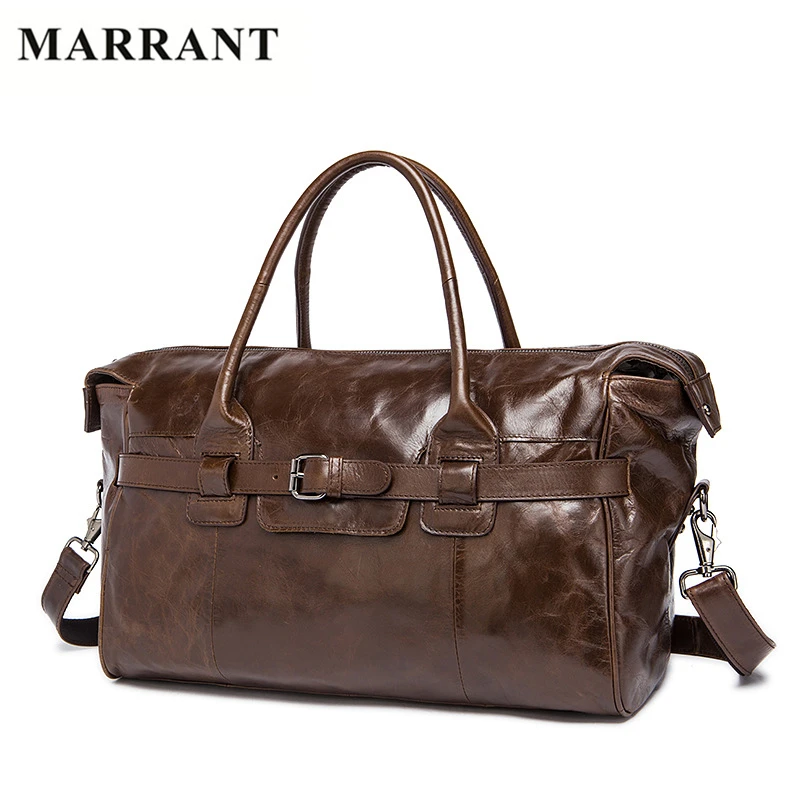 

MARRANT Men Travel Bags Genuine Leather Men Shoulder Bags Large Capacity Luggage Travel Totes Bag Casual 14inch Laptop Handbags