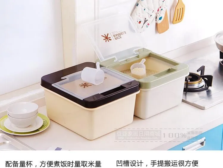 Утолщение большой емкости раскладушка бочки японский стиль пластик 10 кг Коробка для хранения риса