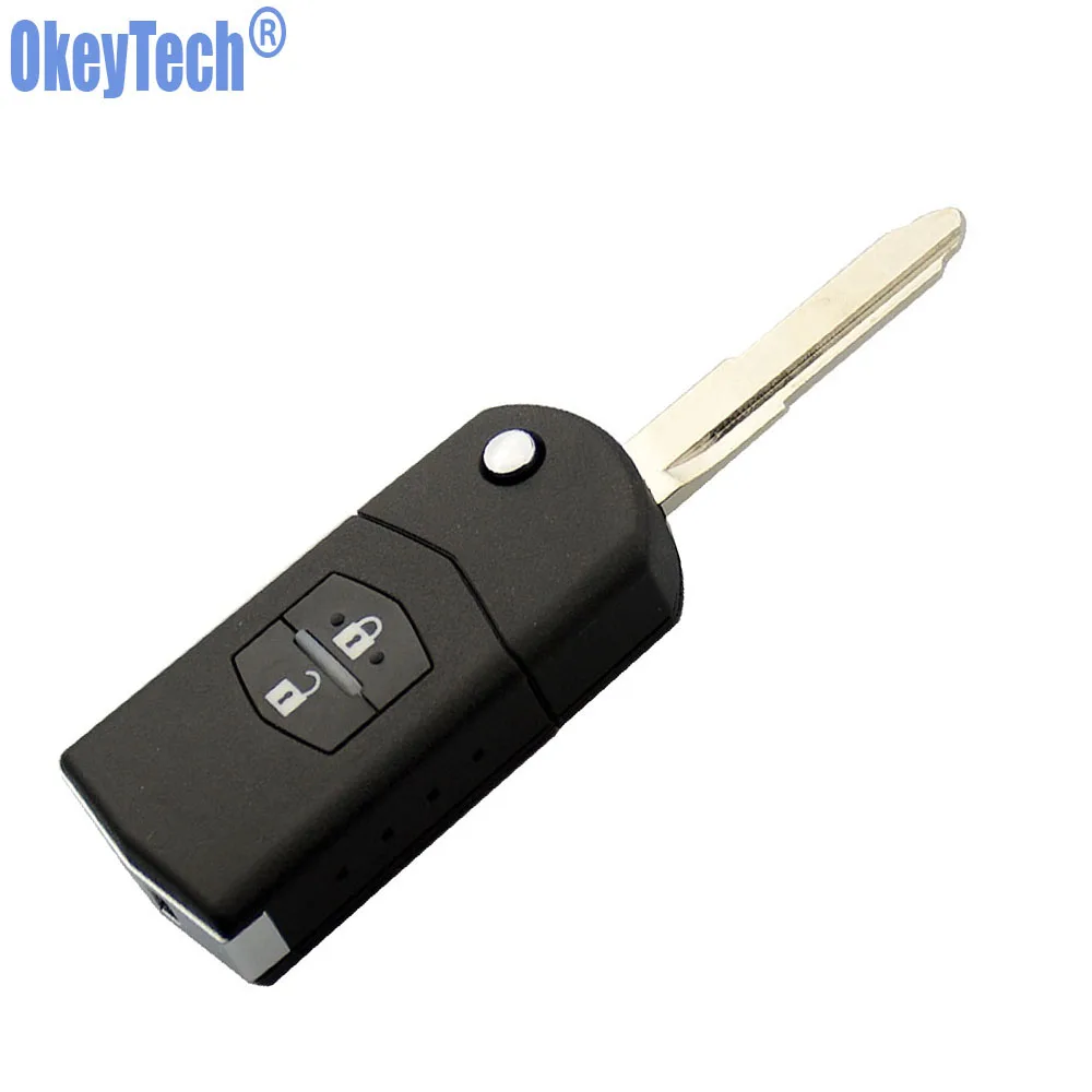OkeyTech 2 кнопки 315 МГц 433 МГц 4D63 80 бит чип Складной флип Автомобильный Брелок дистанционного управления с ключом для Mazda 3 6 M3 M6 без логотипа