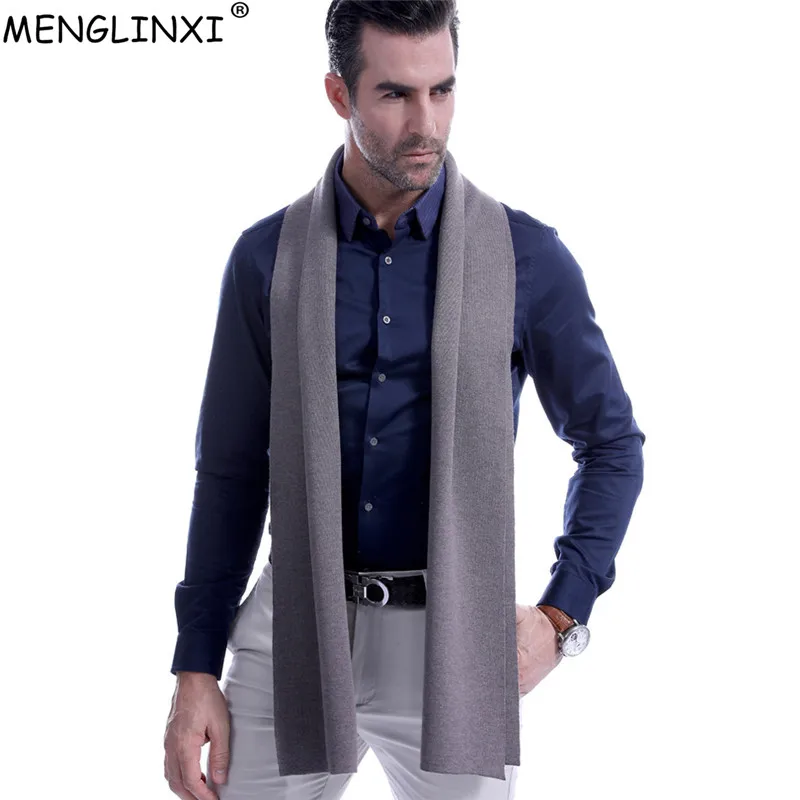 

8 Solid Color Men Cashmere Scarf Winter Fashion Brand Scarf 2020 New Best Christmas Gift Wool Muffler Man Casual Scarves Warps