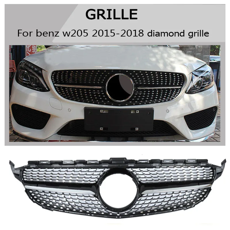 w205 Grille black Emblem Front Bumper mesh Radiator Grill For benz w205