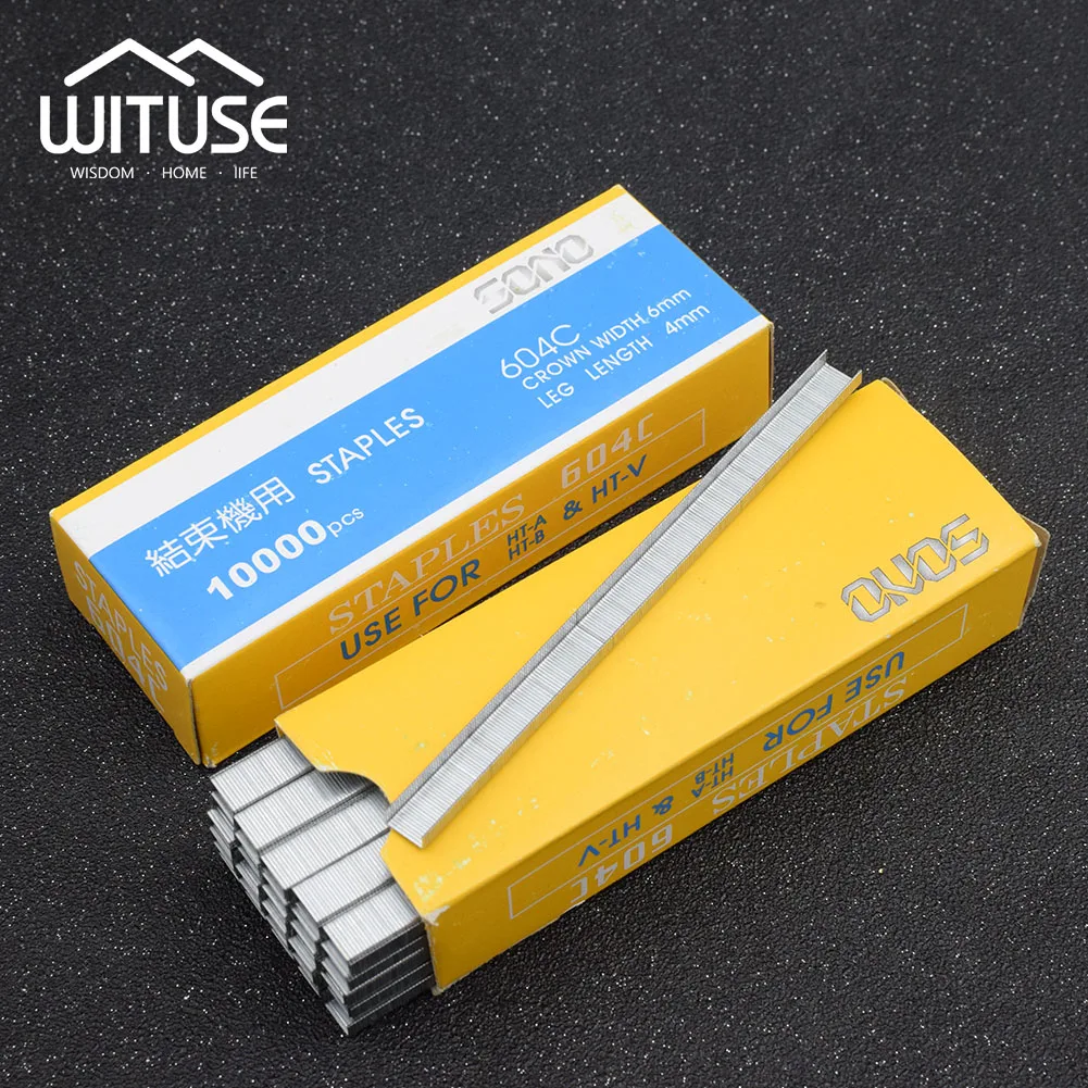 

1/4/8 Boxes 10000pcs/box 6x4mm 604C Model Premium Paper Book Staples For Stapler Vines Tying Machine HT-A/HT-B/HT-V