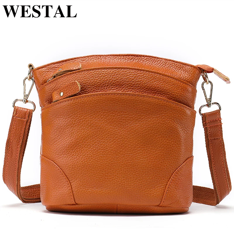 WESTAL Bag Women's Genuine Leather Bags Women Messenger/Crossbody Bags for Women Shoulder Bag Small Lady Purses and Handbag 8363