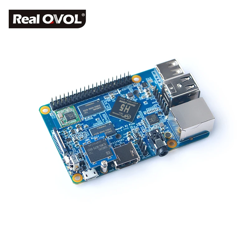 RealQvol FriendlyARM NanoPi K1 плюс Allwinner H5, 64-разрядным четырёхъядерным A53 Mali450 2 Гб DDR3 Оперативная память WI-FI HDMI RTL8211E Gigabit Ethernet