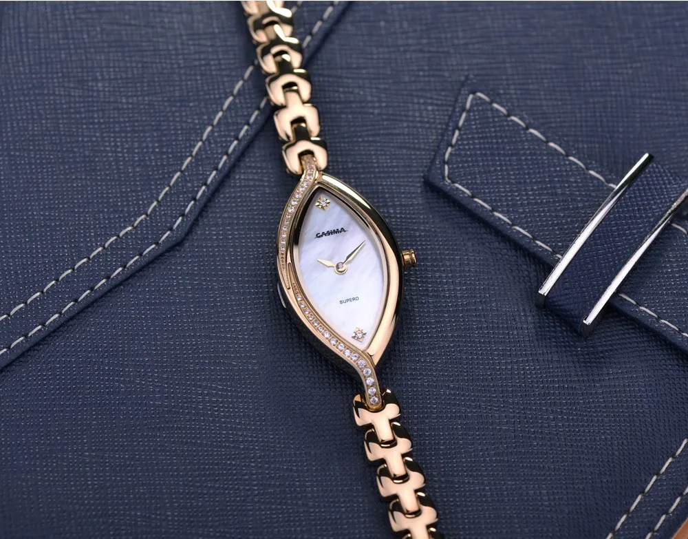 Модные Роскошные Брендовые женские часы-браслет, повседневные женские кварцевые часы из нержавеющей стали, водонепроницаемые CASIMA#2609