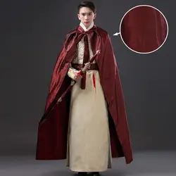 Высокое качество Китайский народный костюм Для мужчин длинный плащ Китайская традиционная Костюмы Тан одежда женский Cosply Костюм 17