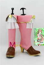 Anime LoveLive! Fruitfredsh Minami Kotori Partido de Cosplay Zapatos Botas de Color Rosa Por Encargo