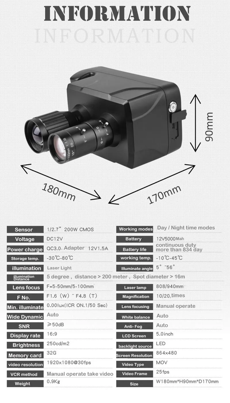 Tela de Toque Câmera para Monitoramento de Noite Mais Recente Novo Design Digital Visão Noturna Binóculos Inteligente Laser Multi-função Registro hd 5 Esporte e Lazer