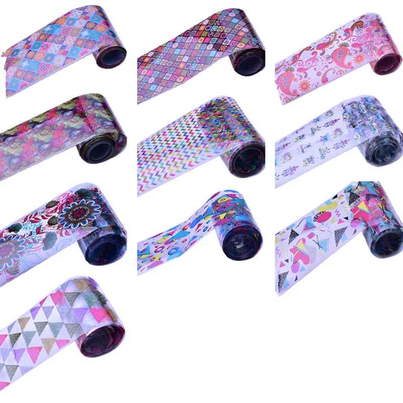 10 kinds of Nail star transfer laser paper transparent magic color nail stick sequin cover decoration
