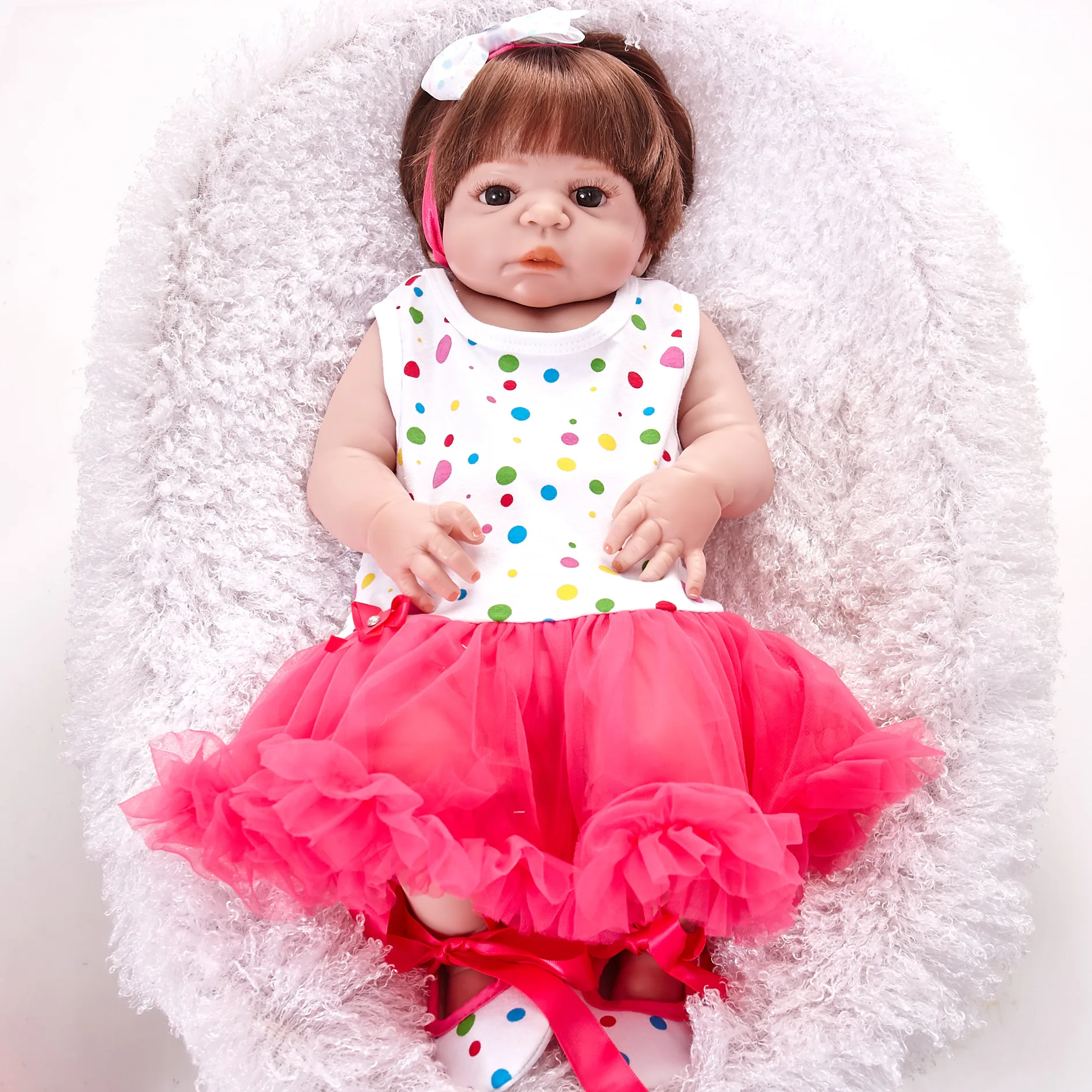 Полное тело новорожденный силиконовый Bebe Кукла Reborn 22 дюймов виниловая Реалистичная Коллекционная Кукла Reborn Baby куклы-симуляторы новорожденных Для девочек игрушки