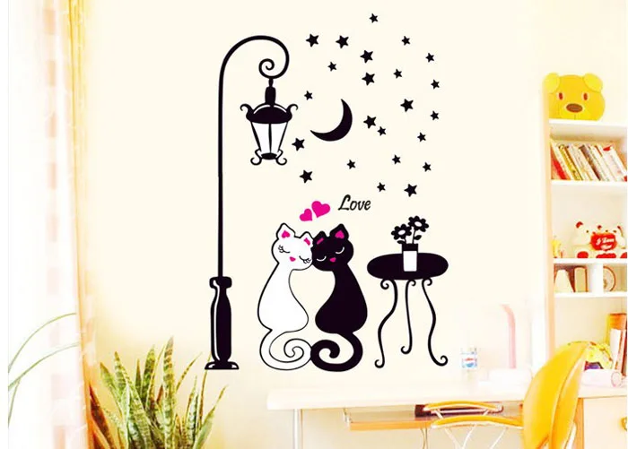 33*60 см креативная наклейка для любителей кошек, настенная наклейка, съемная Фреска, домашний декор для гостиной, горячая Распродажа 426