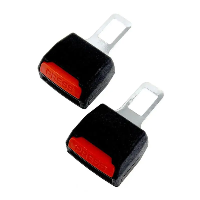 2PCS Universal Car Safety Adjustable Seat Belt Clip Extender Extension Black
