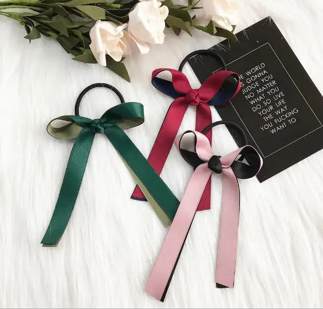 

New arrival Women fashion summer bow hair bands hair tie girl's cute rope headwear
