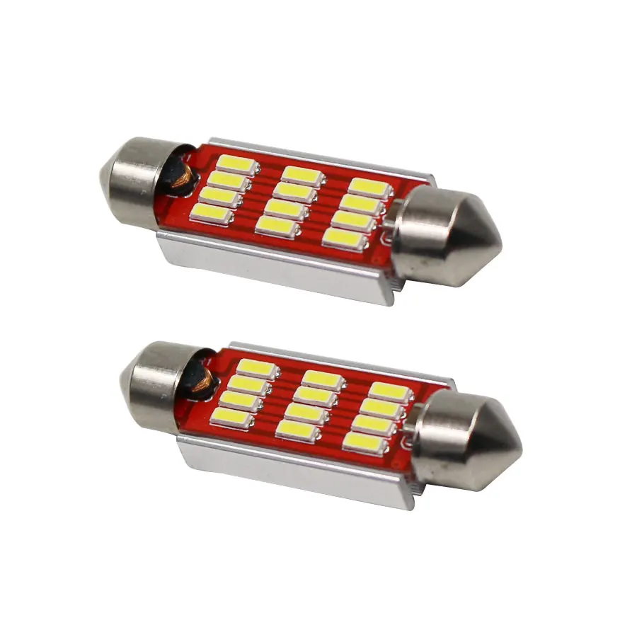 Гирлянда ксеноновые Белый C5W C10W SV8.5 лампы 4014 12SMD Canbus Нет Ошибка Авто светодиодные лампы интерьера Купол автомобилей Чтение свет DC12V 4 шт