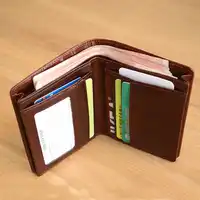 LANSPACE genuine leather men wallets designer coin purses holders large capacity purse