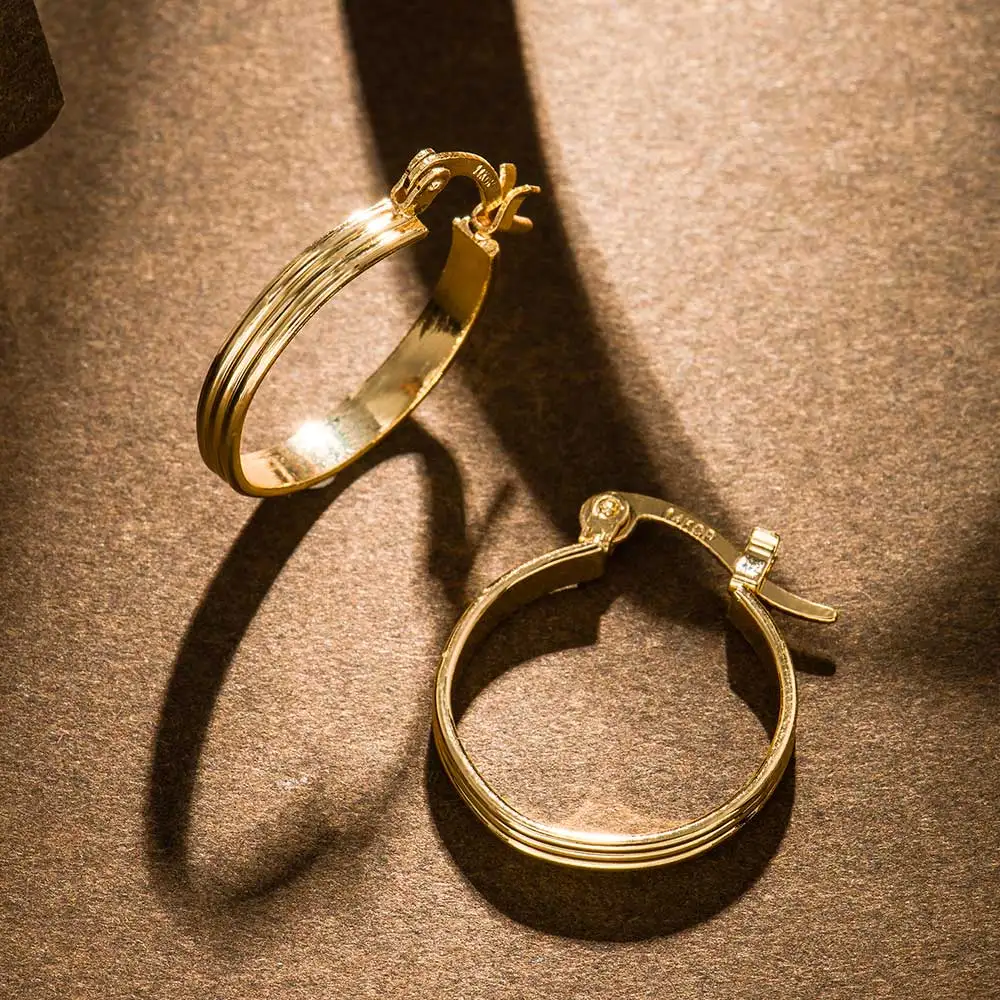 

QGGLE Hoop Earrings For Women Gold Color Party Classic Earring Fashion Jewelry