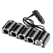 OOTDTY автомобильный стиль USB 4 способ розетка для автомобильного прикуривателя Разветвитель Зарядное устройство Мощность адаптер AC/DC 12 V-24 V JUN20