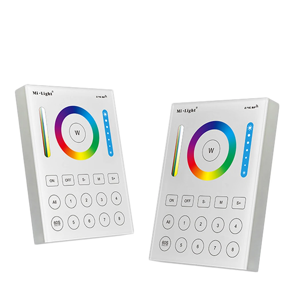 

Mi.Light B8 8 Zones RGBW Wall Mount Panel Controller RGB CCT remote Controller for LS2 Milight Floodlight RGB+CCT Bulbs light