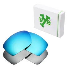 2 пары mryok ПОЛЯРИЗОВАННЫЕ замены Оптические стёкла для Oakley большой Тако Солнцезащитные очки для женщин Ice Blue& Silver Титан