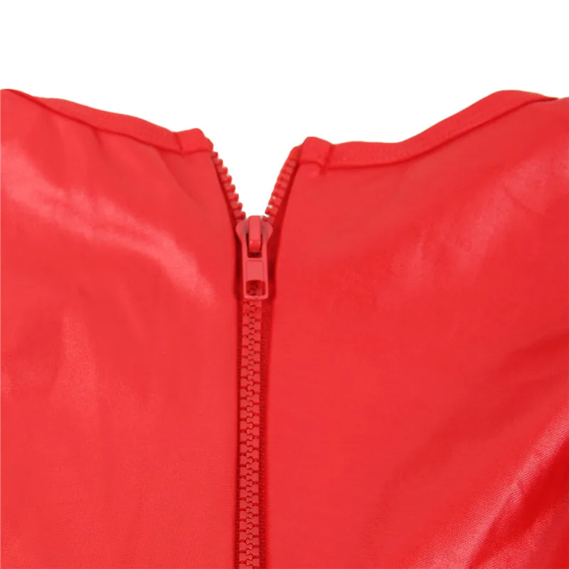 Comeondear Тедди белье черный, красный кожаный костюм открытый бюстгальтер сексуальное боди для женщин плюс размер 5XL одноцветное тело Сексуальная Femme RB80618